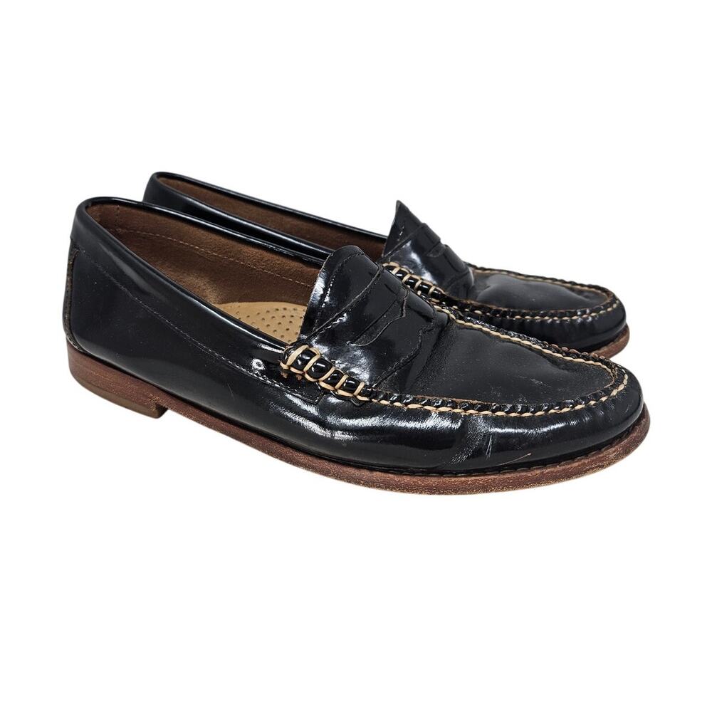 Weejuns Bass 9 Black Patent Leather Penny Loafer Minimalist Classic Academia